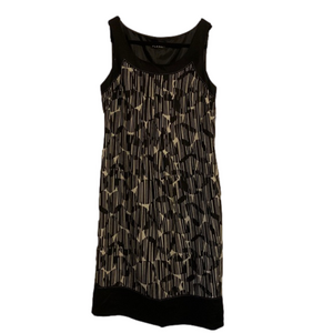 Planet Black and tan patterned tank style dress